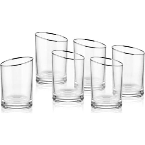 The Mia Gift Guest Presenter For Luxury Silver Color Good Quality Fashion Style Glass Coffee As Water Cup Pad 6 Pcs