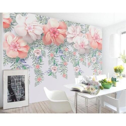 Beibehang Custom wallpaper three-dimensional floral watercolor vine hand painted living room bedroom TV background 3d wallpaper