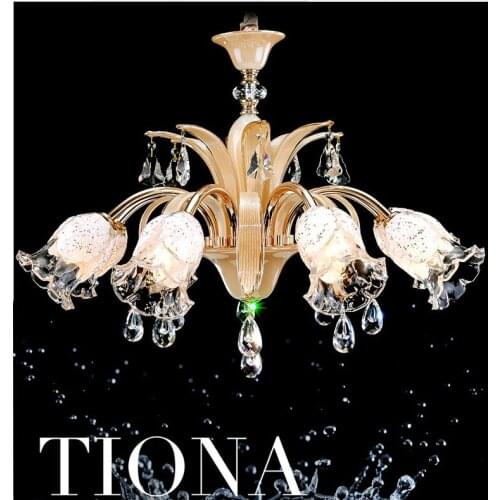 Modern Champagne Crystal Candle Chandelier Cream Lustres Light Fixture for Dinning Room Bedroom Foyer Wedding Deco Lamp Lighting