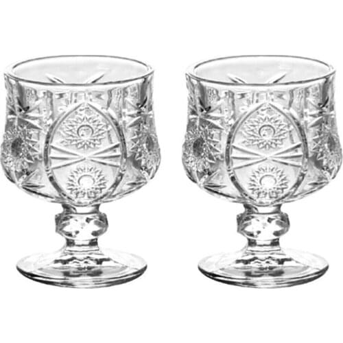 Floor standing Coffee As Cup Set Mini Goblet Cup Crystal Looking Glass Cup Coffee And Sweet Presentation Water Liquor Cup 6 pcs