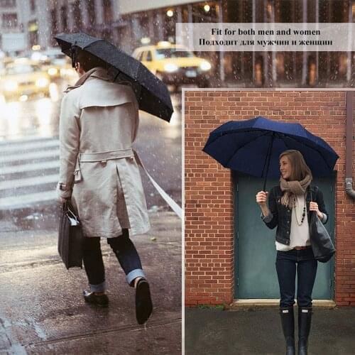 Wind Resistant Folding Automatic Umbrella Rain Women Auto Luxury Big Windproof Umbrellas Rain For Men Black Coating Parasol