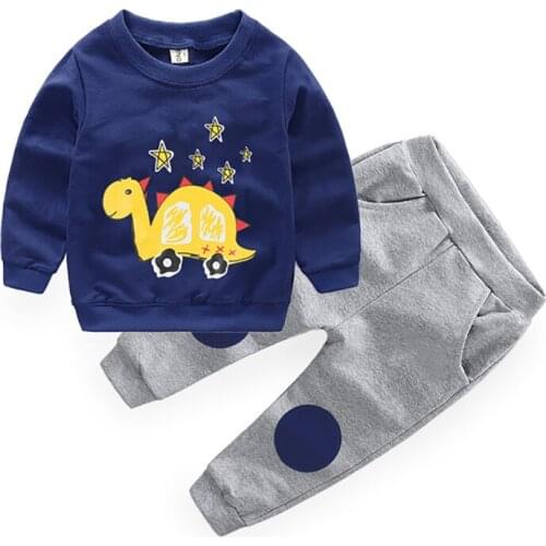 ZWF1199 Fashion Children Clothes Autumn Girls Clothing Boys Cotton Pants 2Pcs Set Child Sport Casual Costume Kids Tracksuits