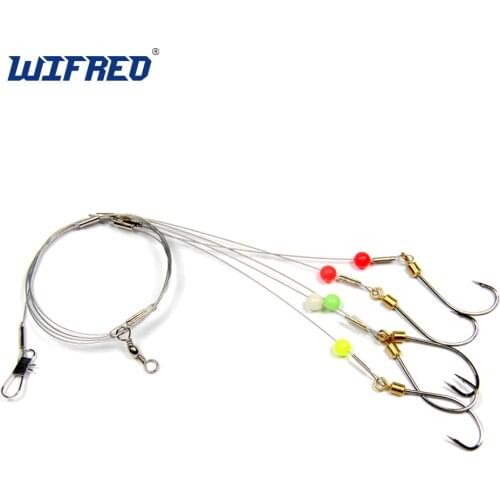 1packs Stainless Wire Saltwater Sea Fishing Sabiki Rig with Rolling Swivel Hooks New Design