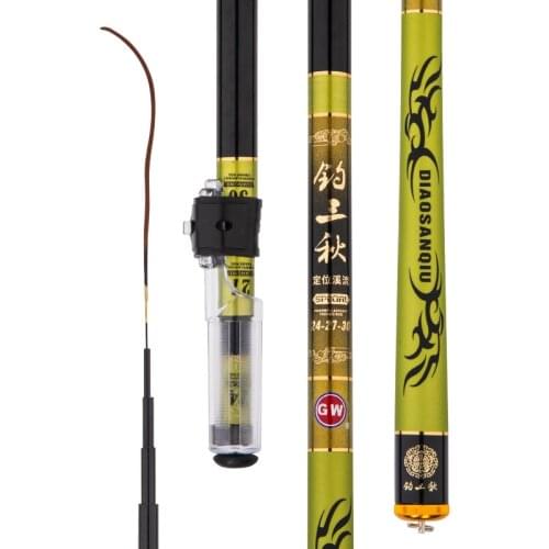 2.1m 3.0m 3.9m 5.1m Stream Rod Carbon Fiber Positioning Telescopic Fishing Canne Short Sections Carp Fishing Pole Fishing Tackle
