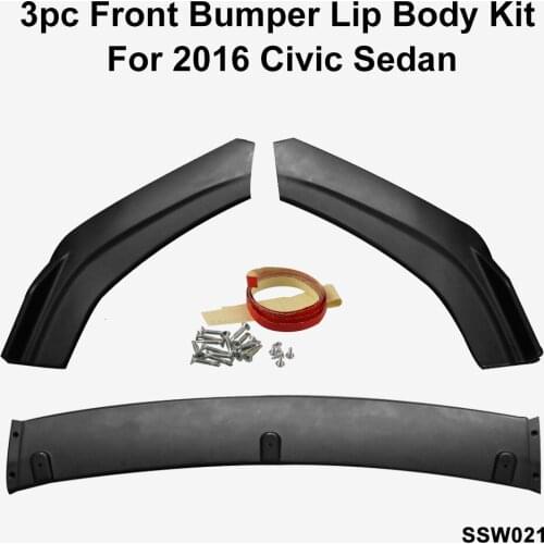3pcs Car Front Shovel Three-segment Front Shovel Front Lip For 16-18 Honda Civic Bumper Carbon Fiber Front Bumper