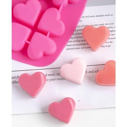 3D Heart Love Shape Mini Mousse Cake Silicone Mold Dessert Baking Handmade Soap Candle Making DIY Tools
