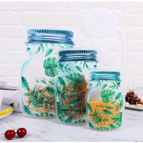 10Pcs/set Of Silicone Food Bag Reusable Fresh-keeping Bag Fruit And Vegetable Sealed Bag Leak-proof Food Storage Ziplock Bag