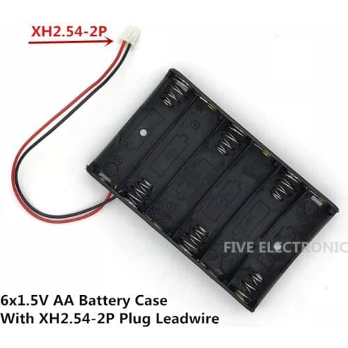 6x1.5V AA 9V Battery case holder with XH2.54-2P plug leadwire in series