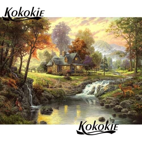 Handmade diamond Embroidery nature forest Diamond Mosaic Picture of Rhinestone diamond art painting 5d diamond painting kits