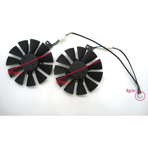 Free Shipping 87MM T129215SU Cooling Fan For ASUS Strix GTX 980 Ti GTX 1050 1060 1080 1070 RX 480 470 Graphics Card Cooler Fans
