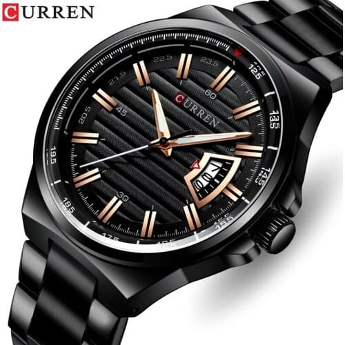 CURREN Mens Watches Top Brand Luxury Fashion Analog Quartz Watch Men Stainless Steel Waterproof Wristwatch Relogio Masculino