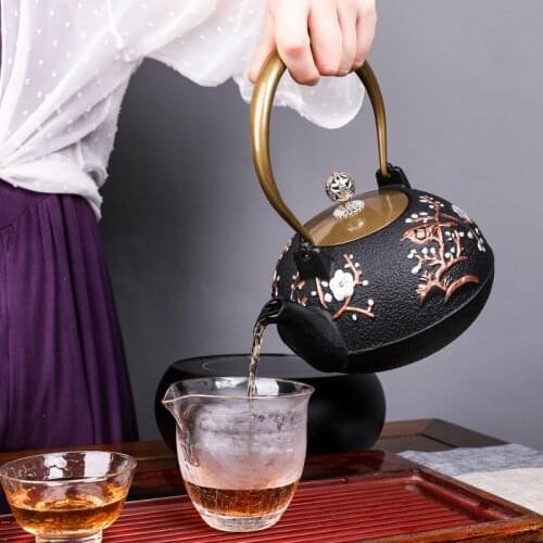 1.2L Japanese High quality Cast Iron Teapot Induction Cooker Kettle With Strainer Tea Pot Oolong Tea Coffee Maker Office Tea set