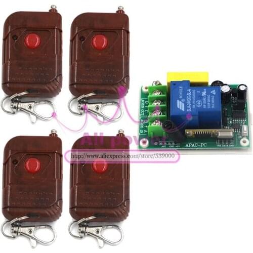 Remote wireless remote control switch terminal with 100m 1 button remote controllers switching power supply 220V 30A