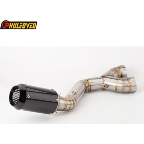 Carbon Fiber 2010-2014 S1000RR Motorcycle Exhaust Link Pipe for S1000R 2010-2016 Motorcycle Exhaust Slip-on Muffler Front Pipe