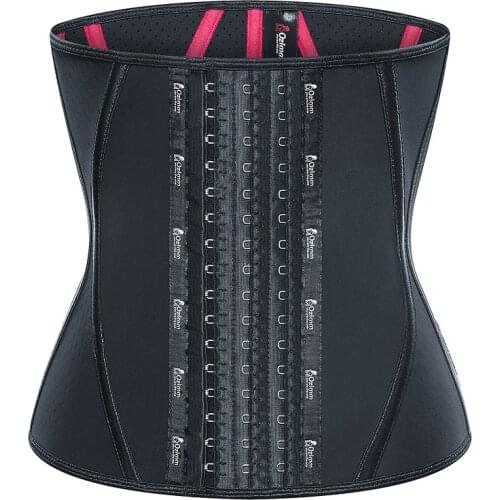 13 Steel Bone Punching Breathable Waistband Shaping Sports Body Belly Band Fitness Latex Corset Waist Trainer XXS-XXXL