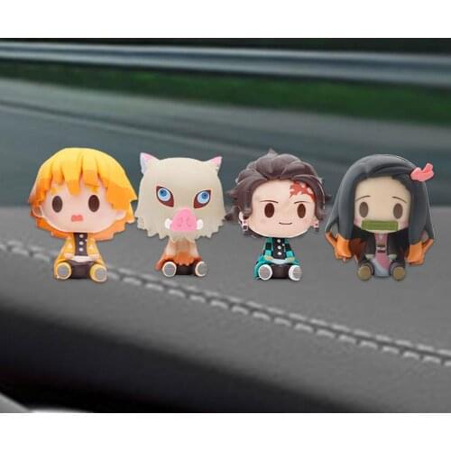 HOT SALE 4PCS Japan Anime Figure PVC Doll Cute Car Home Decoration Model Home Decor Interior Decoration Anime Lovers Collection