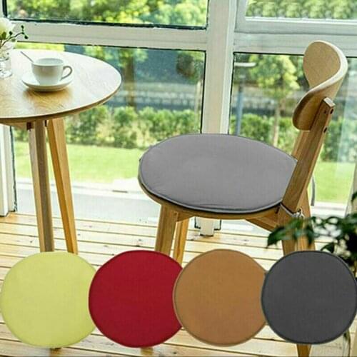 Round Chair Seat Cushion Pad Solid Color Round Pads Kitchen Dining Removable Bistro Circular Chair Cushion Home Waterproof
