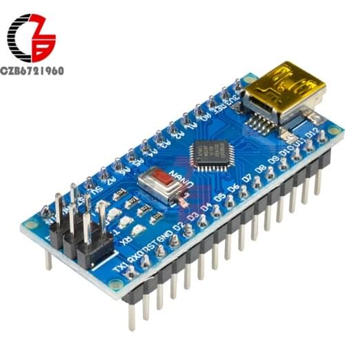 Mini DC CH340 CH340G Atmega328P Microcontroller MCU Controller Board Nano V 3.0 Driver Module Micro USB 5V 6V 12V for Arduino