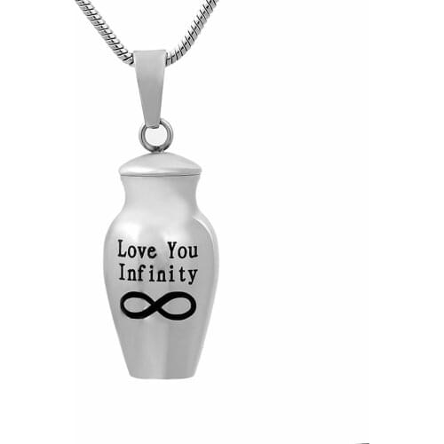 MJD9784 Love You Infinite Urn Pendnat Memorial Cremation Pendant Ashes Necklace
