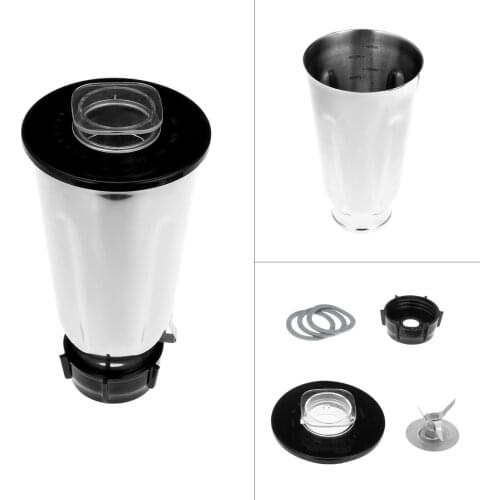 6pcs/kit 5 Cup Stainless Steel Blender Jar Set Lid/ice Crusher Blade/Base Bottom Screw Cap/Gasket Seal Fits for Oster Blender