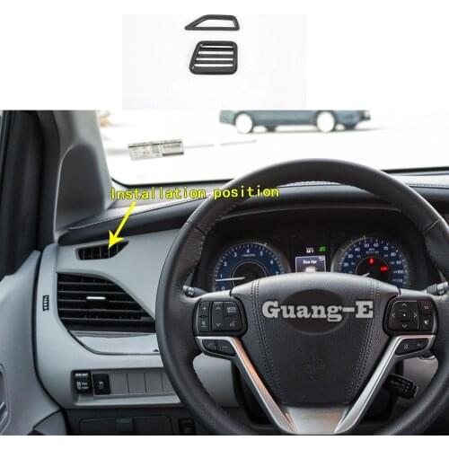 Car Sticker Body Garnish Frame Lamp Trim Front Air Conditioning Outlet Vent Parts 2pcs For Toyota Sienna 2018 2019 2020