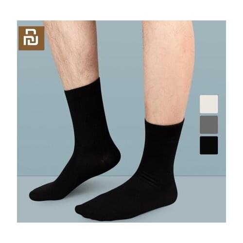 New Youpin 3 pairs of mens cotton high-elastic tube socks Combed cotton elastic skin