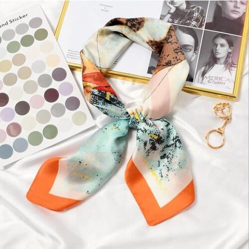 New 70x70cm Women Multifunction Polyester Silk Scarf Lovely Dogs Printed Satin Small Square Wraps Scarves Shawl Animal Shawls