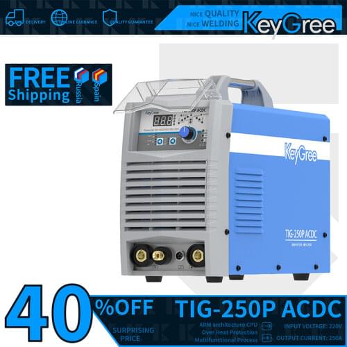 KeyGree Portable Inverter IGBT AC/DC TIG Welder Home Use Single Phase argon Tig Pulse 250ACDC Welding Machine