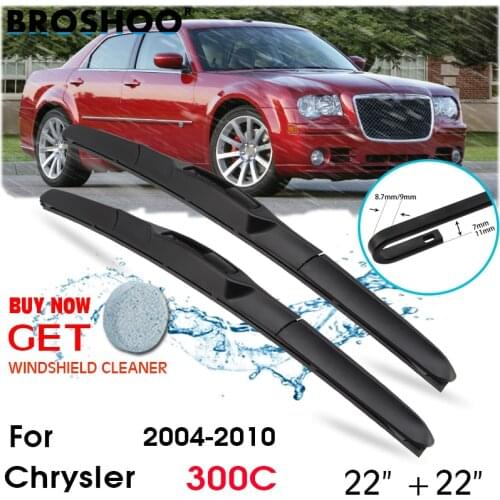 Car Wiper Blade Front Window Windscreen Windshield Wipers Blades J hook Auto Accessories For Chrysler 300C 22"+22" 2004-2010