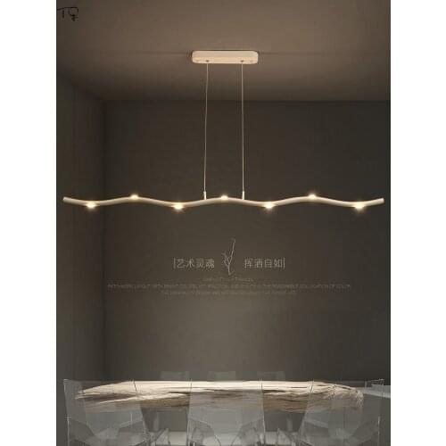Nordic Modern Minimalist Chandelier Lighting Art Decor Branch Lamp Led Long Strip Hanging Lamp Bar Restaurant Dining Room Office