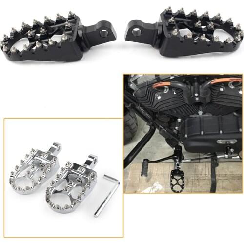CNC Cuting Wide Foot Peg Rest MX Style Footrest For Harley Dyna Sportster Iron 883 Fatboy Bobber Aluminum Motorcycle Accessories