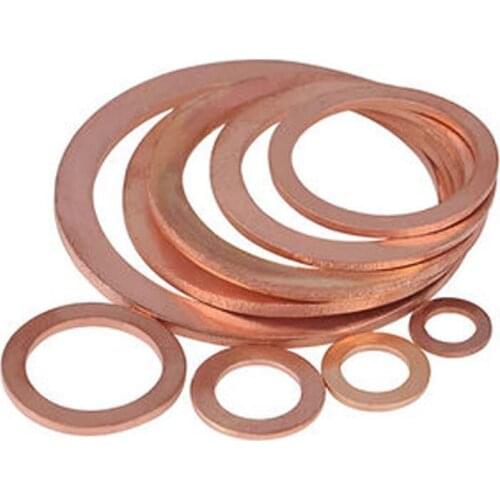 4pcs M49 ultra-thin copper flat washers gaskets cuprum washer gasket 51mm-53mm outer diameter 1.2mm-2mm thickness