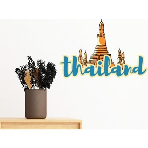 Kingdom of Thailand Thai Traditional Customs Culture Wat Haw Pha Kaew Wall Sticker Art Decals Mural DIY Wallpaper for Room Decal