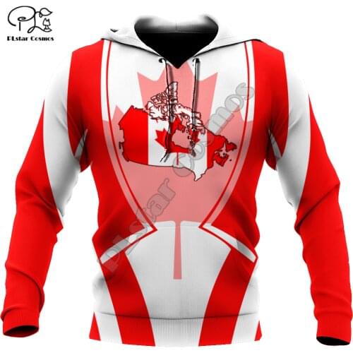 PLstar Cosmos Canada Flag National Emblem 3D Printed Hoodies Sweatshirts Zip Hooded For Man/Woman Casual Streetwear Style-C09