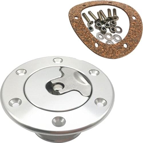 Universal Fuel Cell Gas Cap Flush Mount 6 Hole Anodized Stainless Steel Auto Replacement Part 80x35mm