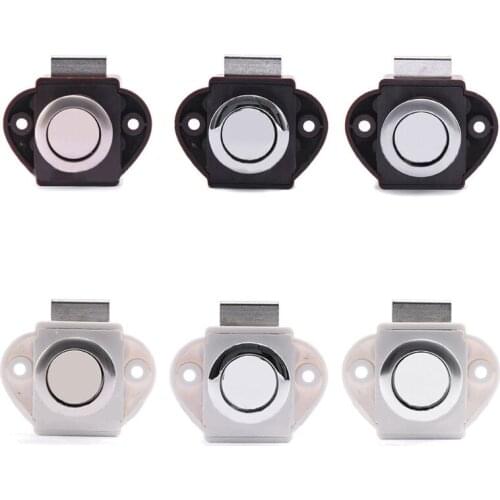 RV Camper Push Button Latches Keyless Catches Locks Home Cabinet Drawer Latch Button Locks Furniture Door Lock
