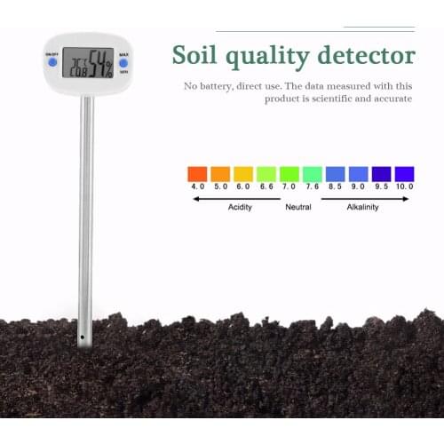LCD Electronic Soil Thermometer Hygrometer with Probe for Garden Lawn Plant Pot Temperature Moisture Measurement Tool