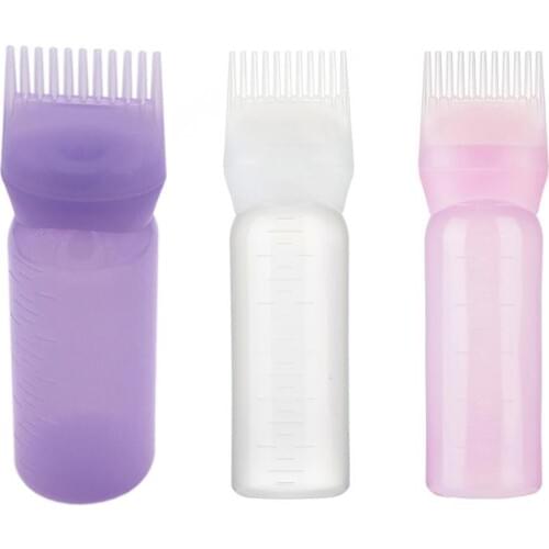 120ml Professional Hot Hair Dye Bottle Applicator Brush Dispensing Salon Hair Coloring Dyeing Hair Dry Cleaning Bottle