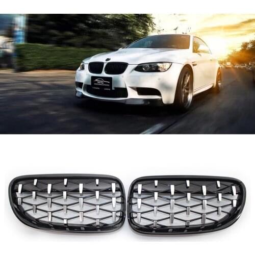 2Pcs/Set Car Front Grille Diamond Grills Meteor Style For BMW E92 E93 3 Series 2006-2014 Car Styling Accessories