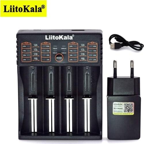 2021 Liitokala Lii402 Lii202 Lii100 18650 Charger 1.2V 3.7V 3.2V AA 26650 NiMH li-ion battery Smart Charger 5V 2A EU/US/UK plug