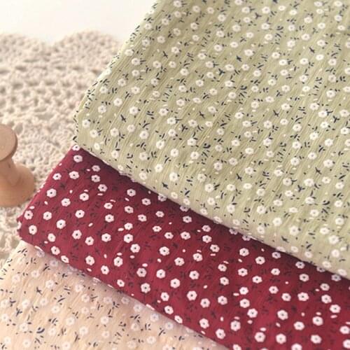 3-Color Small Flower Fabric Printed Pattern Fabric for Lolita Clothing Full Body Dress Shirt Baby Clothes Fabric