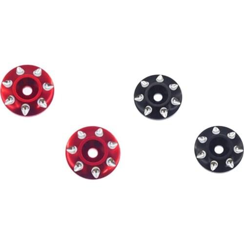 4Pcs Metal Tail Wing M3 Screws Washers for 1/8 1/10 Scale Off Road Buggy Truck Rc Cars- 2Pcs Red & 2Pcs Black