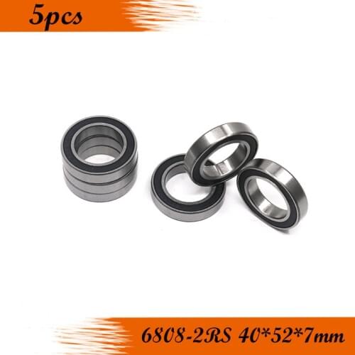 5PCS 6808-2RS 6808RS 61808RS Bearing ABEC-1 40x52x7 mm Thin Section 6808 2RS Ball Bearings