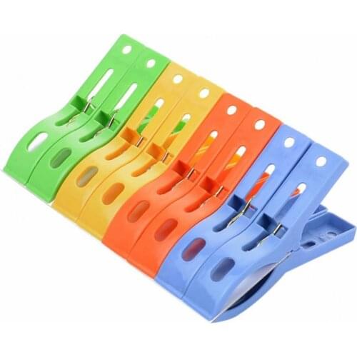 8Pcs/Set Plastic Clothes Pegs Hangers Clothespins Powerful Portable Plastic Food Bag Sealing Clips for Laundry Storage Organizer