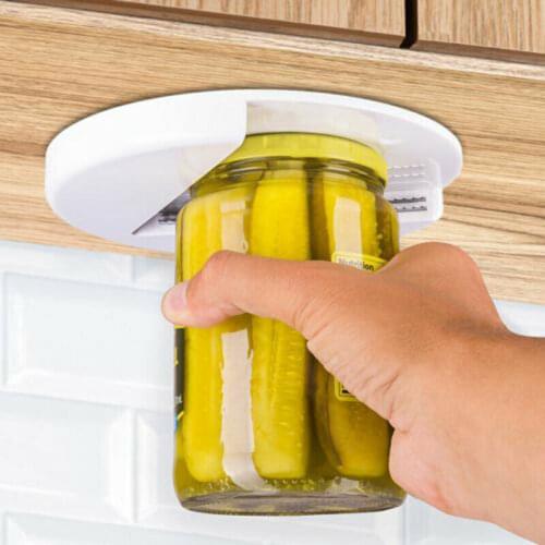 Arthritis Glass Jar Opener for Under the Kitchen Cabinet Counter Lid Remover Aid Kitchen Tools