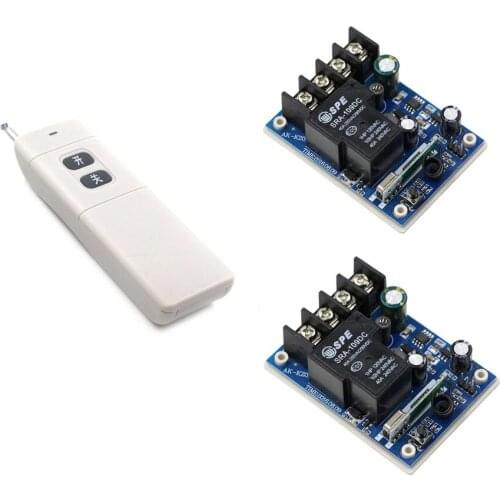 Smart Home DC 12V-48V 1CH Wireless Relay Remote Control Switch Remote Light Switch 2 x Receiver + Long Range Transmitter