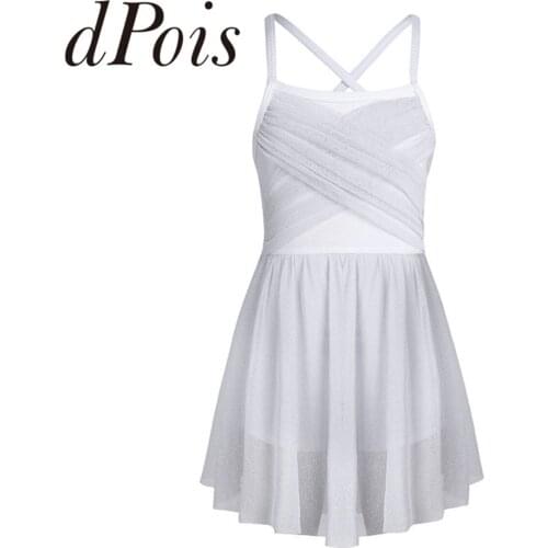 Girls Glittery Ballet Tutu Mesh Dance Dress Children Gymnastics Ballet Leotard Dancewear Kids Stage Latin Lyrical Dance Costumes