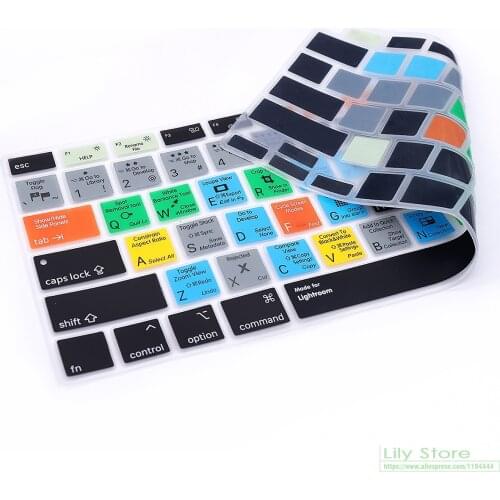 Lightroom Shortcut Hotkey Silicone Keyboard Cover Skin for MacBook Air 13 Inch 2021 2020 Touch ID A2179 and A2337 M1 Chip