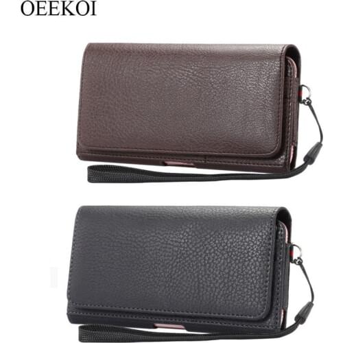 OEEKOI Lichee Pattern Card Slots Holder Pouch Case for Leagoo Power 2/S9/Z6/P1 Pro