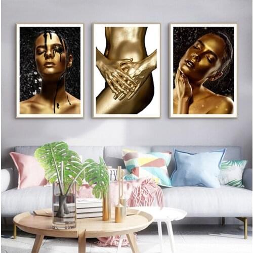 Diy full square round diamond painting Africa Gold Human lady Body 5d diamond mazayka embroidery woman wedding decorationZP-3898